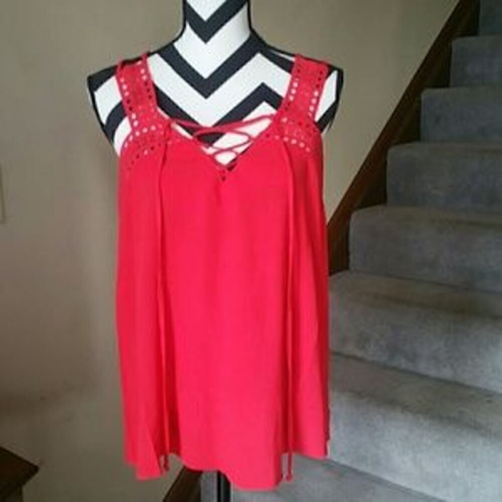 Red Strappy Tank Top